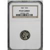 1867 3CN PR65 Cameo NGC. A deeply mirrored and flashy 