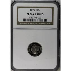 1876 3CN PR66 S Cameo NGC. A breathtaking black-and-w 