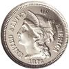 1876 3CN PR67 Cameo NGC. Deep black-on-silver contrast 