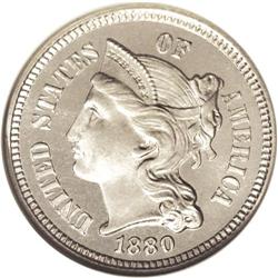 1880 3CN PR68 S Cameo NGC. Ex: Richmond Collection. R 