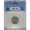 Image 1 : 1879 5C MS64 ANACS. Patches of gold luster spill over 