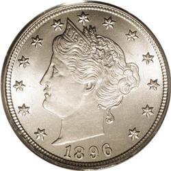 1896 5C MS65 PCGS. Ex: Friend. This date has long been 