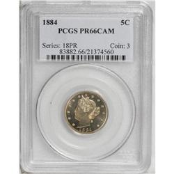 1884 5C PR66 Cameo PCGS. Quite well-preserved with ele 