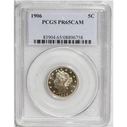 1906 5C PR65 Cameo PCGS. A blush of rose on Liberty''s 