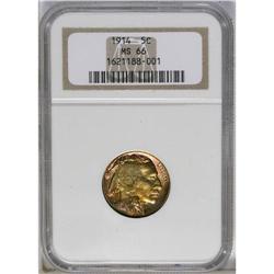 1914 5C MS66 NGC. This elusive second-year Gem feature 