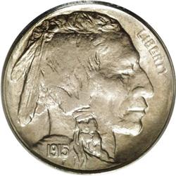 1915-S 5C MS66 PCGS. Champagne-gold patination domina 