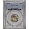 1927 5C MS66 PCGS. Attractive gray-gold streaks cross 