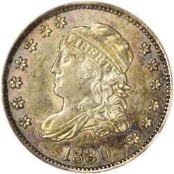 1830 H10C MS62 NGC. V-4, LM-6, R.5. Minute spots near 