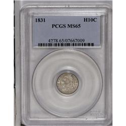 1831 H10C MS65 PCGS. V-1, LM-6, R.1. An attractive ear 