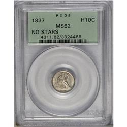 1837 H10C Large Date (Curl Top 1) MS62 PCGS. Dove-gray 