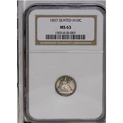1837 H10C Large Date (Curl Top 1) MS63 NGC. Silver sur 