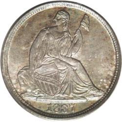 1837 H10C Large Date (Curl Top 1) MS66 PCGS. Close exa 