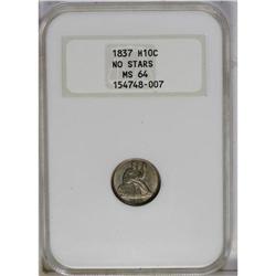 1837 H10C Small Date (Flat Top 1) MS64 NGC. Light oliv 