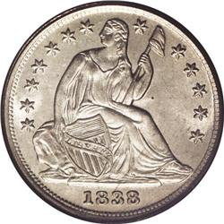 1838 H10C No Drapery MS66 PCGS. The 1838 is the first 