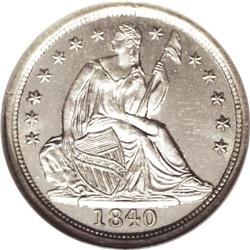 1840 H10C No Drapery MS66 S NGC. A needle-sharp, full 