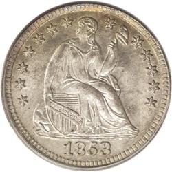 1853 H10C No Arrows MS66 PCGS. Pastel reddish-gray hue 