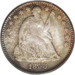 1858 H10C MS66 PCGS. A delightful Gem with pearl-gray 