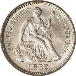 1869-S H10C MS66 PCGS. This completely brilliant Premi 