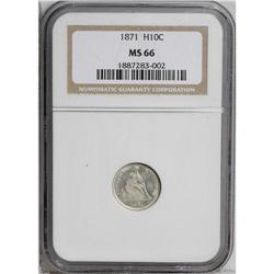 1871 H10C MS66 NGC. A superlative type coin and among 
