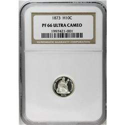 1873 H10C PR66 Ultra Cameo NGC. A nicely struck and f 