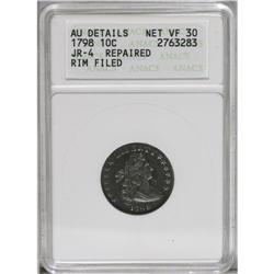 1798 10C Large 8--Repaired, Rim Filed--ANACS. AU Detai 