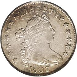 1803 10C AU53 PCGS. JR-4, R.5. Among early dimes, this 
