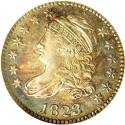 1823/2 10C Large Es MS63 NGC. JR-3, R.2. Two obverse d 