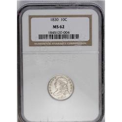 1830 10C Medium 10C MS62 NGC. JR-7, R.4. Light olive-t 