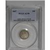 1847 10C AU58 PCGS. Highpoint friction creates only th 