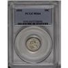 1850 10C MS64 PCGS. Both sides exhibit a shimmering si 