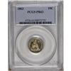 Image 1 : 1863 10C PR63 PCGS. Lovely cameo contrast is evident o 