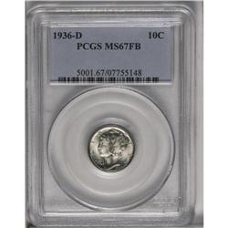 1936-D 10C MS67 Full Bands PCGS. Satiny luster on the 