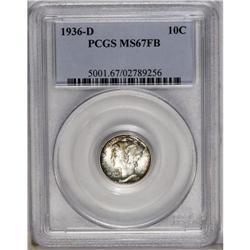 1936-D 10C MS67 Full Bands PCGS. Fully struck with pos 
