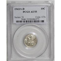 1942/1-D 10C AU55 PCGS. A lightly circulated but still 