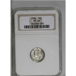 1936 10C PR65 NGC. A true Gem from the early era of mo 
