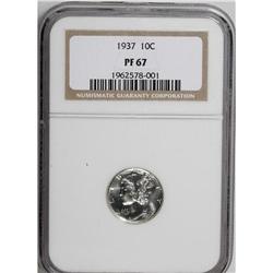 1937 10C PR67 NGC. A deeply mirrored Superb Gem Proof 