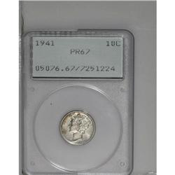 1941 10C PR67 PCGS. An arc of russet toning haunts the 