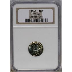 1942 10C PR67 NGC. A stunningly toned Superb Gem with 