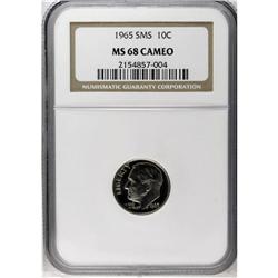 1965 10C SMS MS68 Cameo NGC. The pale cream devices ha 