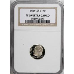 1983 10C No S PR69 Deep Cameo NGC. A virtually perfect 