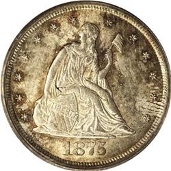 1875-CC 20C MS64 PCGS. This radiantly lustrous near-Ge 