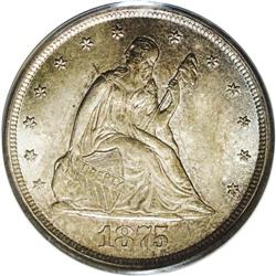 1875-CC 20C MS64 PCGS. Cartwheel luster readily penetr 