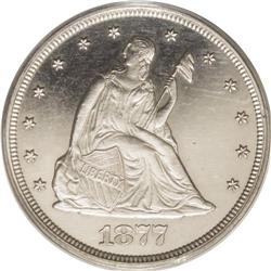 1877 20C PR63 Cameo PCGS. The brilliant fields are gla 