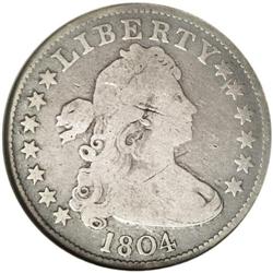 1804 25C VG8 NGC. A very scarce early quarter with a m 