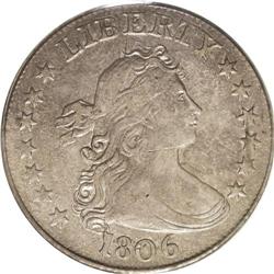 1806 25C AU50 PCGS. B-9, R.1. Dusky tan-brown and oliv 