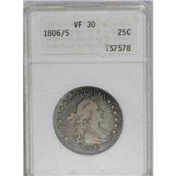 1806/5 25C VF30 ANACS. B-1, R.2. Powder-blue, peach, g 