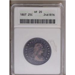 1807 25C VF20 ANACS. B-2, R.3. The scarcer of only two 