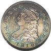 1818 25C MS64 NGC. B-2, R.1. Lavish ocean-blue, lilac, 
