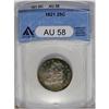 1821 25C AU58 ANACS. Light wear above the ear scarcely 