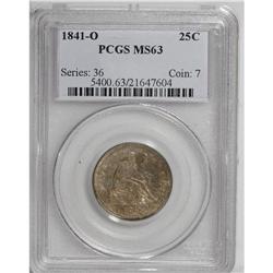 1841-O 25C MS63 PCGS. FS-001, Briggs 2-C. The shield i 